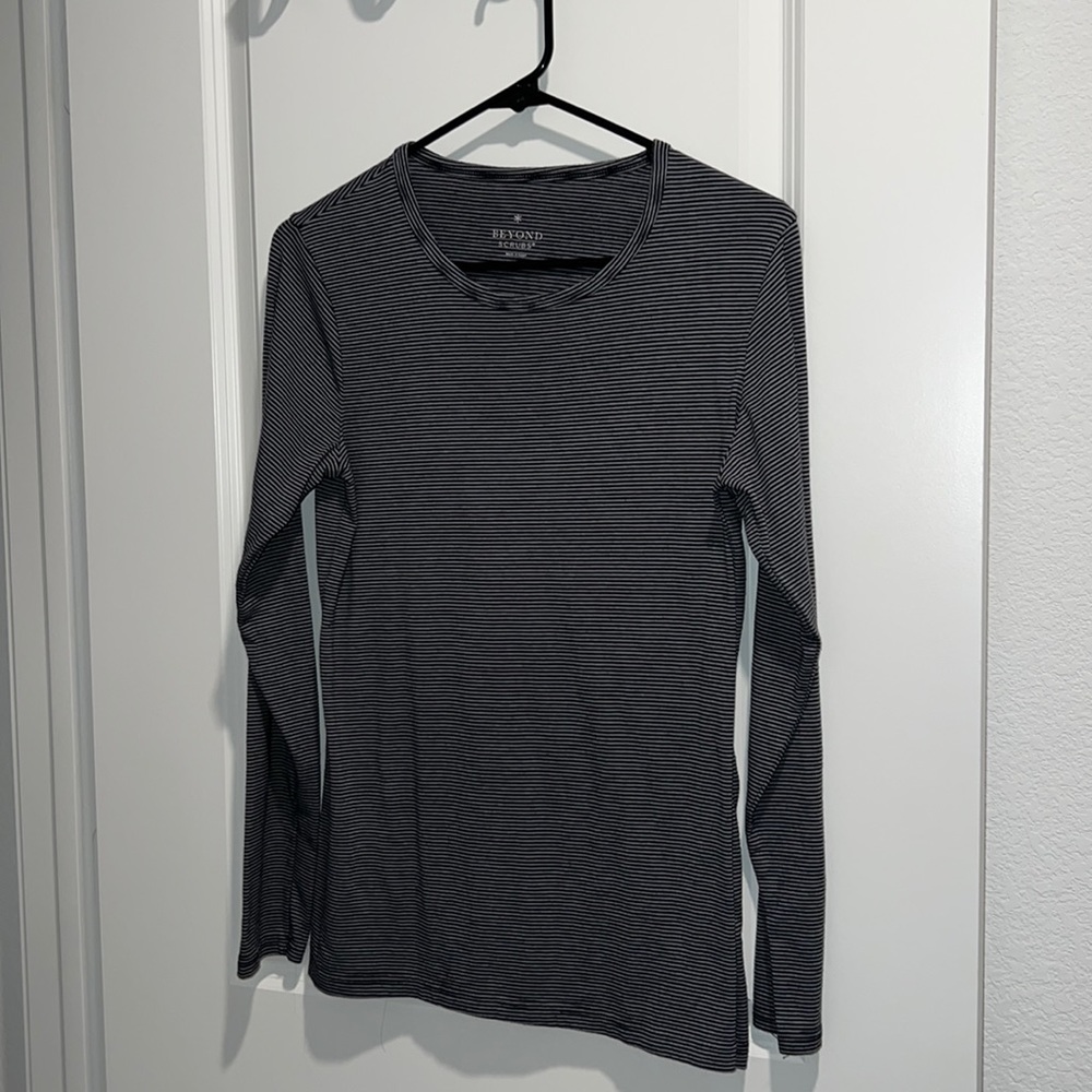 Beyond Scrubs Micro Stripe Long Sleeve Underscrub Tee